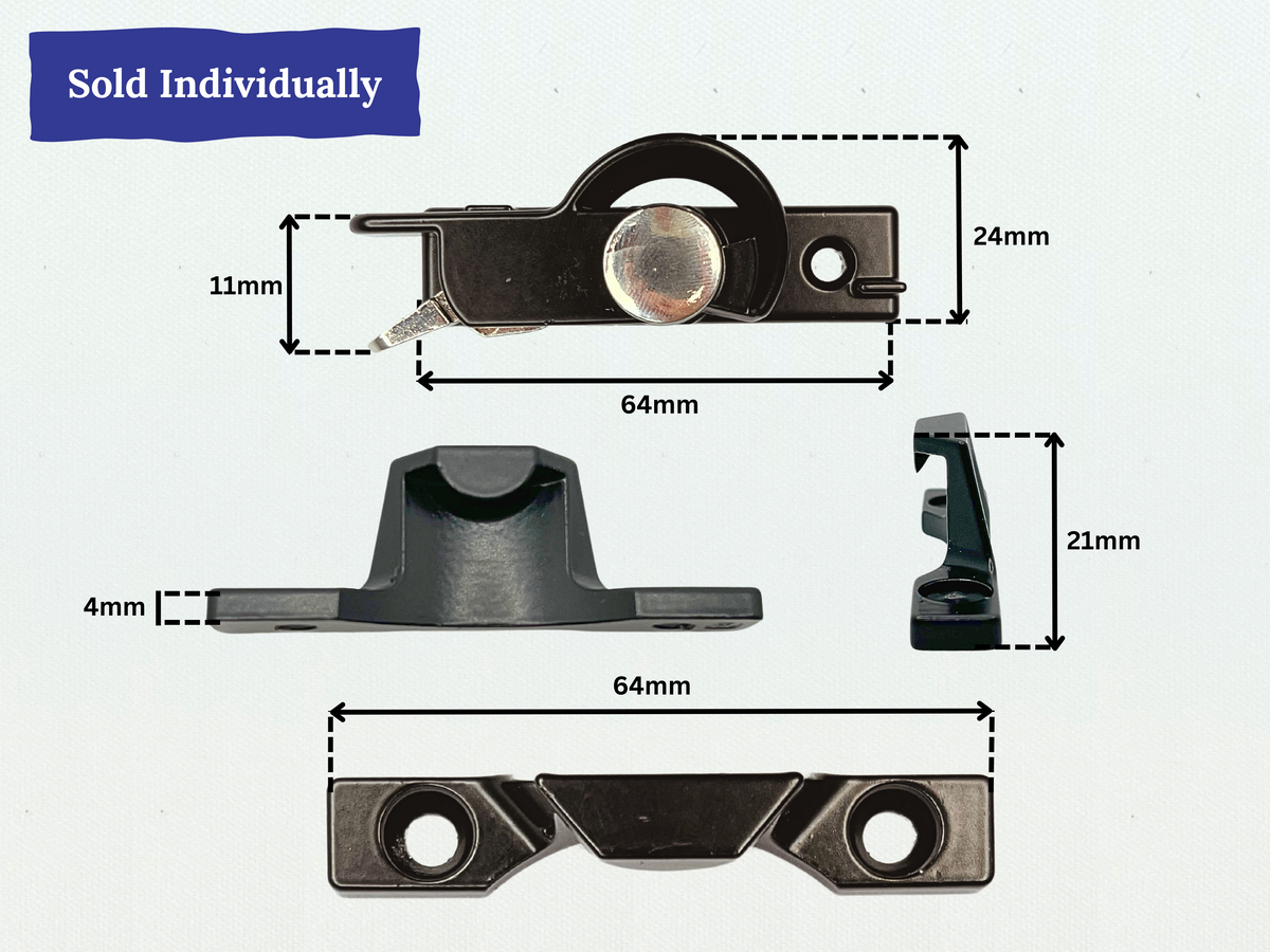 Double-hung Cam Catch with Snib and Keeper - Non Keyed
