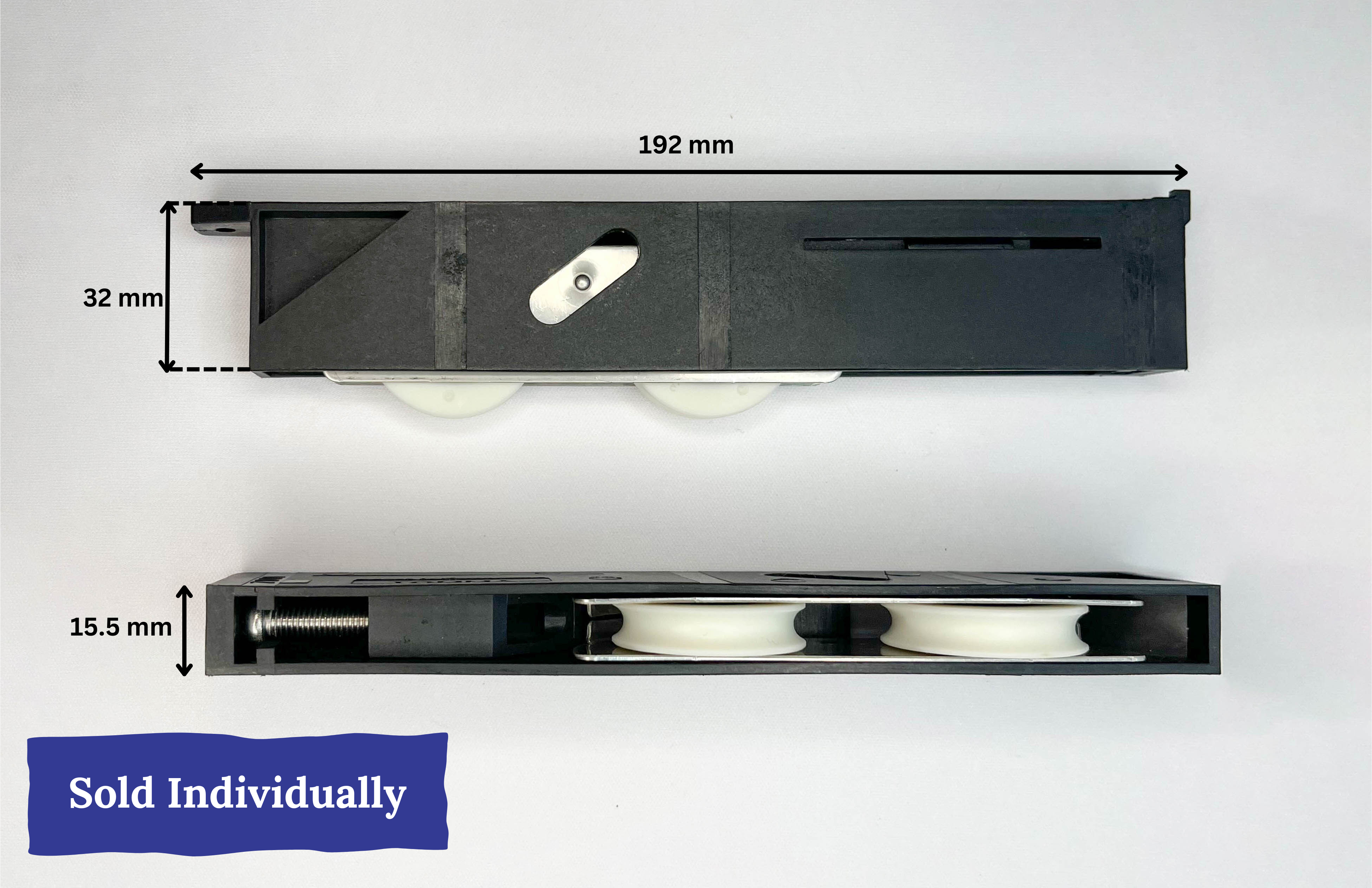 Mammoth/Tomma Sliding Door Rollers - Tandem Roller Assembly (15.5mm Wide)